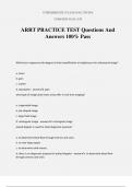 ARRT PRACTICE TEST Questions And Answers 100% Pass