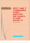 GPSTC Exam 9 (Independent Study) – questions and answers. Already passed a+