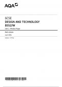 AQA GCSE DESIGN AND TECHNOLOGY Unit 1 JUNE 2024 MARK SCHEME: Written Paper