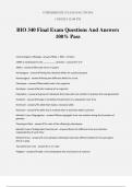 BIO 340 Final Exam Questions And Answers 100% Pass