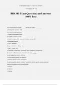 BIO 340 Exam Questions And Answers 100% Pass