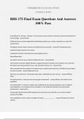 BHS 175 Final Exam Questions And Answers 100% Pass