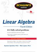 LINEAR ALGEBRA OUTLINE 600+ Q & A WITH RATIONALES GUARANTEED A+