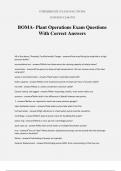 BOMA- Plant Operations Exam Questions With Correct Answers