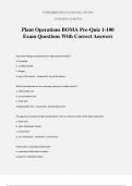 Plant Operations BOMA Pre-Quiz 1-100 Exam Questions With Correct Answers