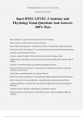 Sport BTEC LEVEL 3 Anatomy and Physiology Exam Questions And Answers 100% Pass