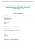 Complete Test Bank Brock Biology of Microorganisms 16th Edition Madigan Questions & Answers with rationales (Chapter 1-34)