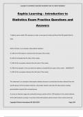 Sophia Learning - Introduction to Statistics Exam Practice Questions and Answers