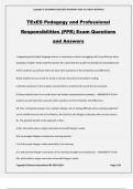 TExES Pedagogy and Professional Responsibilities (PPR) Exam Questions and Answers