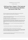 CBI Exam Notes: Chapter 5- The Legal and Regulatory Environment Exam Questions And Answers 100% Pass