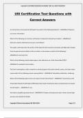 USI Certification Test Questions with Correct Answers