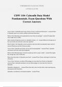 CDW 110v Caboodle Data Model Fundamentals. Exam Questions With Correct Answers