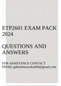 ETP2601 Exam pack 2024 (Entrepreneurial Skills)