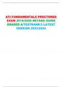 ATI FUNDAMENTALS PROCTORED EXAM 2019 2020 RETAKE GUIDE GRADED A