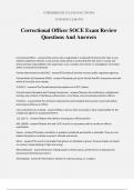 Correctional Officer SOCE Exam Review Questions And Answers