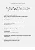 Core Power Yoga C1 Class – Cues Exam Questions With Correct Answers