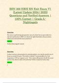 BSN 366 HESI RN Exit Exam V1 / V2 / V3 (Latest 2024 / 2025 Updates STUDY BUNDLE PACKAGE) Questions and Verified Answers | 100% Correct | Grade A - Nightingale