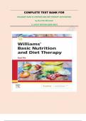 COMPLETE TEST BANK FOR WILLIAMS’ BASIC N UTRITION AND DIET THERAPY 16TH EDITION  by Staci Nix McIntosh  || LATEST EDITION {2024-2025}