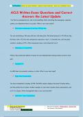 ACLS Written Exam Questions and Correct  Answers the Latest Update