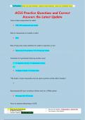 ACLS Practice Questions and Correct  Answers the Latest Update