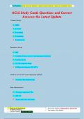 ACLS Study Cards Questions and Correct  Answers the Latest Update