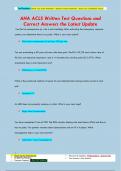 AHA ACLS Written Test Questions and  Correct Answers the Latest Update