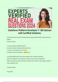 Salesforce Platform Developer I/ 180 Quizzes with Certified Solutions. 