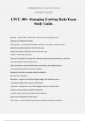 CPCU 500 - Managing Evolving Risks Exam Study Guide.