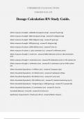 Dosage Calculation RN Study Guide.