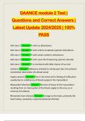 DAANCE module 2 Test | Questions and Correct Answers | Latest Update 2024/2025 | 100% PASS