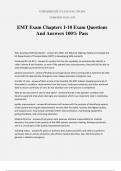 EMT Exam Chapters 1-10 Exam Questions And Answers 100% Pass