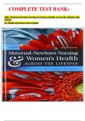 COMPLETE TEST BANK: Olds' Maternal-Newborn Nursing & Women's Health Across The Lifespan 11th  Edition By Michele Davidson Latest Update