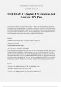 EMT EXAM 1 (Chapters 1-8) Questions And Answers 100% Pass