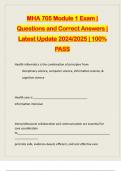 MHA 705 Module 1 Exam | Questions and Correct Answers | Latest Update 2024/2025 | 100% PASS