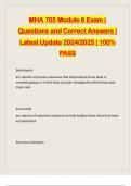 MHA 705 Module 6 Exam | Questions and Correct Answers | Latest Update 2024/2025 | 100% PASS