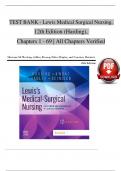 TEST BANK - Lewis Medical Surgical Nursing, 12th Edition (Harding), Chapters 1 - 69 | All Chapters Verified