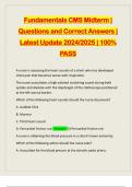 Fundamentals CMS Midterm | Questions and Correct Answers | Latest Update 2024/2025 | 100% PASS