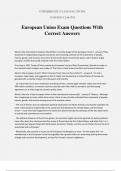 European Union Exam Questions With Correct Answers