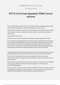 FCCS Cert Exam Questions With Correct Answers