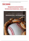 Test Bank for Managerial Accounting 4th Edition By Charles Davis & Elizabeth Davis, ISBN: 9781119577669, All 13 Chapters Covered, Verified Latest Edition