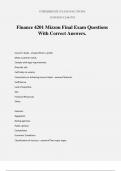 Finance 4201 Mizzou Final Exam Questions With Correct Answers.