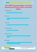 C215 WGU Operations Mgmt- Post Exam Questions and Correct Answers the Latest  Update