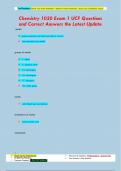 Chemistry 1020 Exam 1 UCF Questions  and Correct Answers the Latest Update