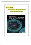 Test Bank For Lehninger Principles of Biochemistry, 8th Edition (Nelson, 2022), 9781319228002, Chapter 1-28 All Chapters with Answers and Rational