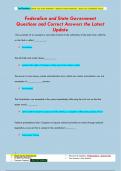 Federalism and State Government Questions and Correct Answers the Latest  Update