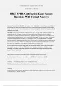 HRCI SPHR Certification Exam Sample Questions With Correct Answers