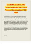 SAEM AMS, 2024 CV, 2024 Trauma | Questions and Correct Answers | Latest Update | 100% PASS