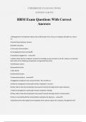 HRM Exam Questions With Correct Answers