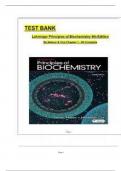 Test Bank For Lehninger Principles of Biochemistry, 8th Edition (Nelson, 2022), 9781319228002, Chapter 1-28 All Chapters with Answers and Rational