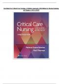 Test Bank For Critical Care Nursing- A Holistic Approach, 12th Edition by Morton Fontaine, All Chapters 1-56 LATEST 2024|2025